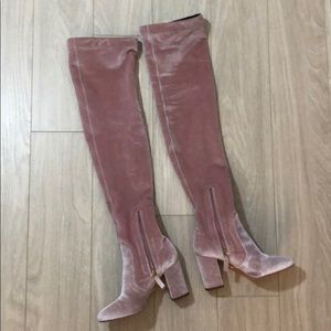 Aquazzura OTK velvet boots